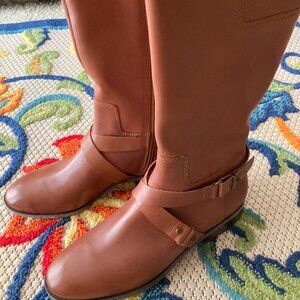 New Nine West Womens Tan Leather Boots Size 8 1/2